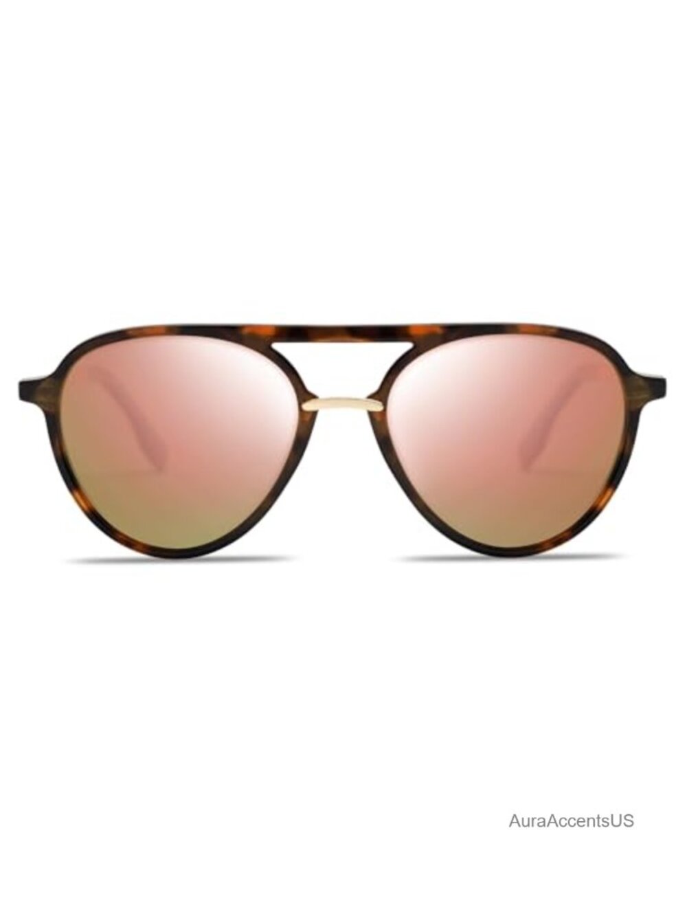 Retro Aviator Polarized Sunglasses Double Bridge UV400 Full-Frame
